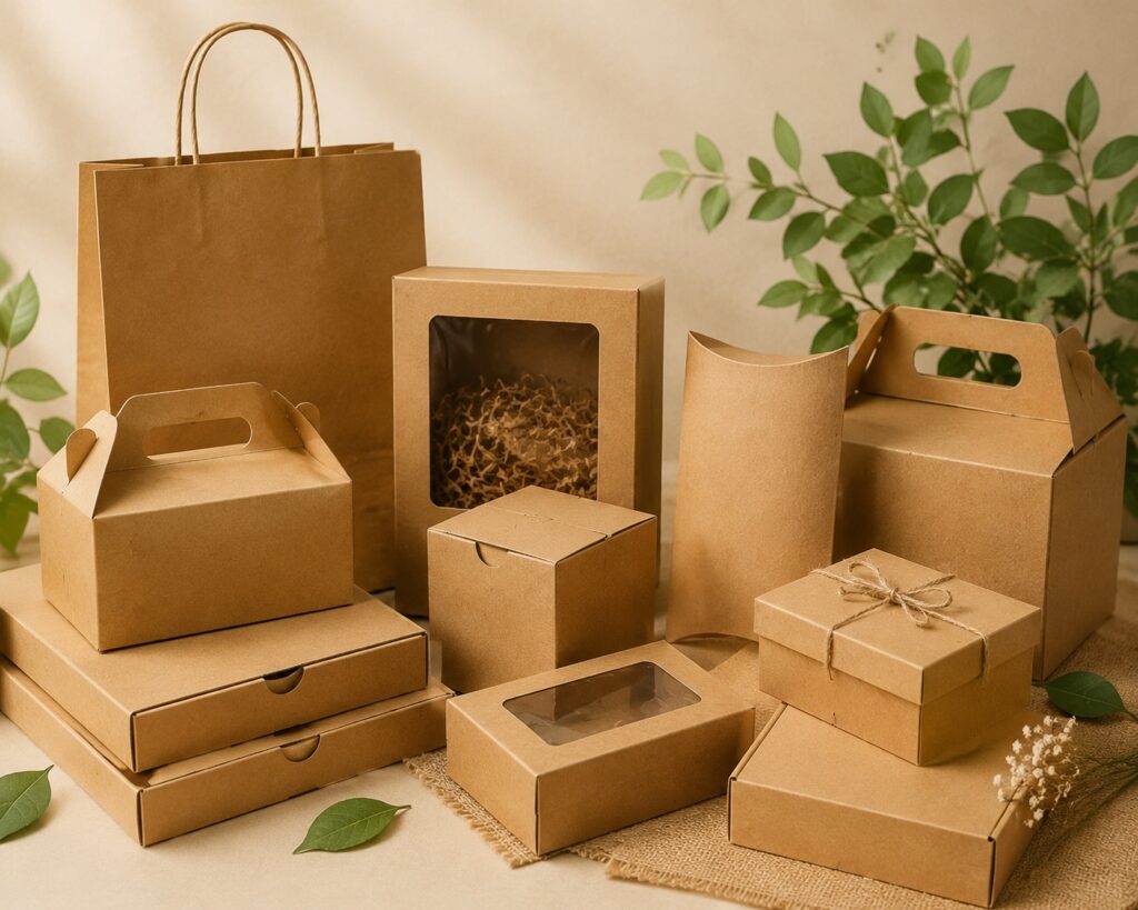 Hộp giấy Kraft ngày càng được nhiều doanh nghiệp, cửa hàng và thương hiệu lựa chọn làm bao bì đóng gói.